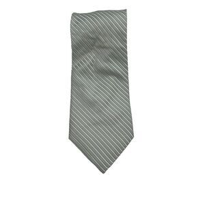 Allea Milano Tie 100% Silk Made in Italy 57" x 3.5" ‎ Striped Iridescence Blue